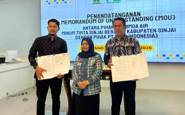 Disaksikan Bupati Sinjai, Perumda Tirta Sinjai Bersatu dan PT Moya Indonesia Teken MoU Pengembangan SPAM