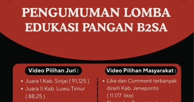 Sinjai Raih Juara I Lomba Edukasi B2SA Tingkat Provinsi Sulsel