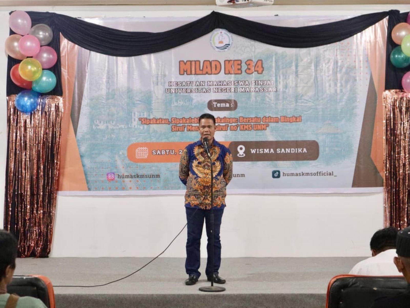 Hadiri Milad ke-34 KMS UNM, Pemkab Sinjai Apresiasi Kontribusi Mahasiswa untuk Daerah