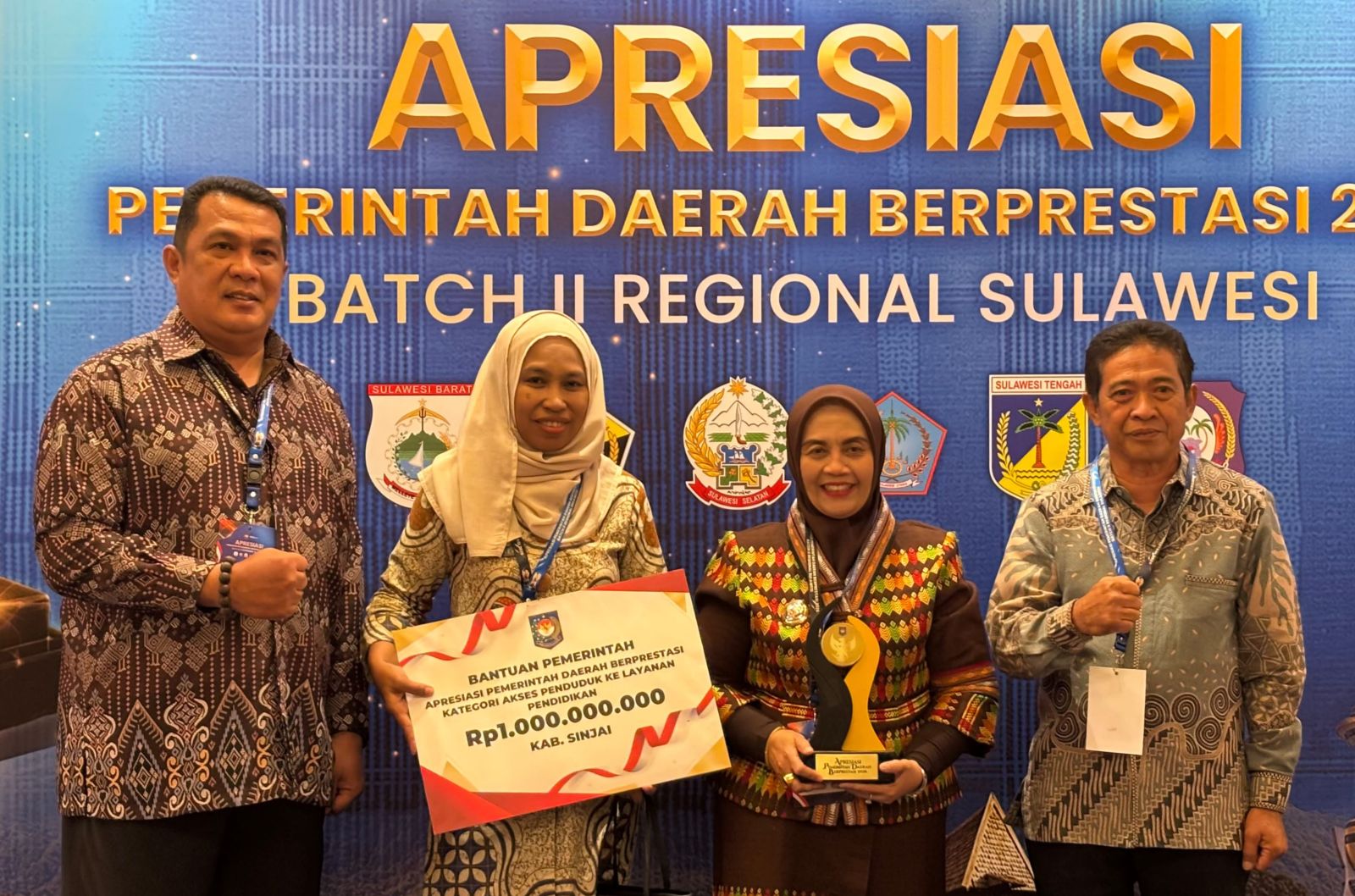 Di Bawah Kepemimpinan Bupati Ratnawati, Sinjai Raih Penghargaan Akses Pendidikan dan Insentif Rp1 Miliar