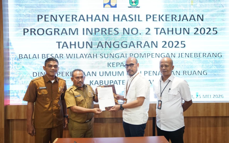 Kadis PUPR Sinjai Terima Hasil 39 Paket Pekerjaan Irigasi dari BBWS
