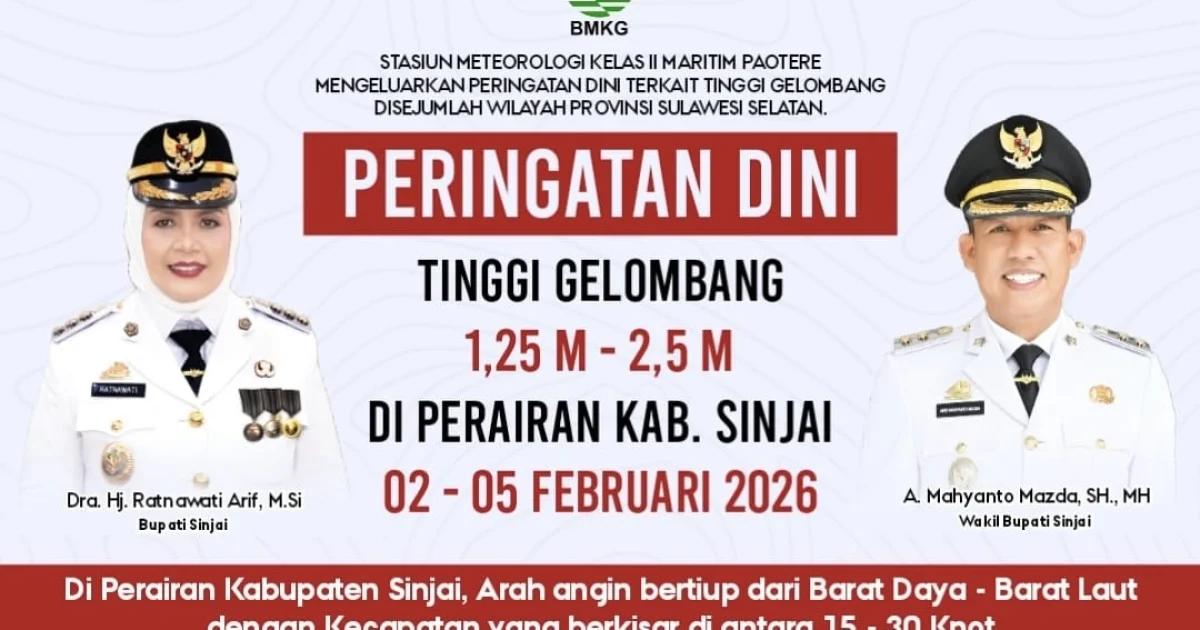 BPBD Sinjai Keluarkan Imbauan Waspada Gelombang Tinggi di Perairan Sinjai